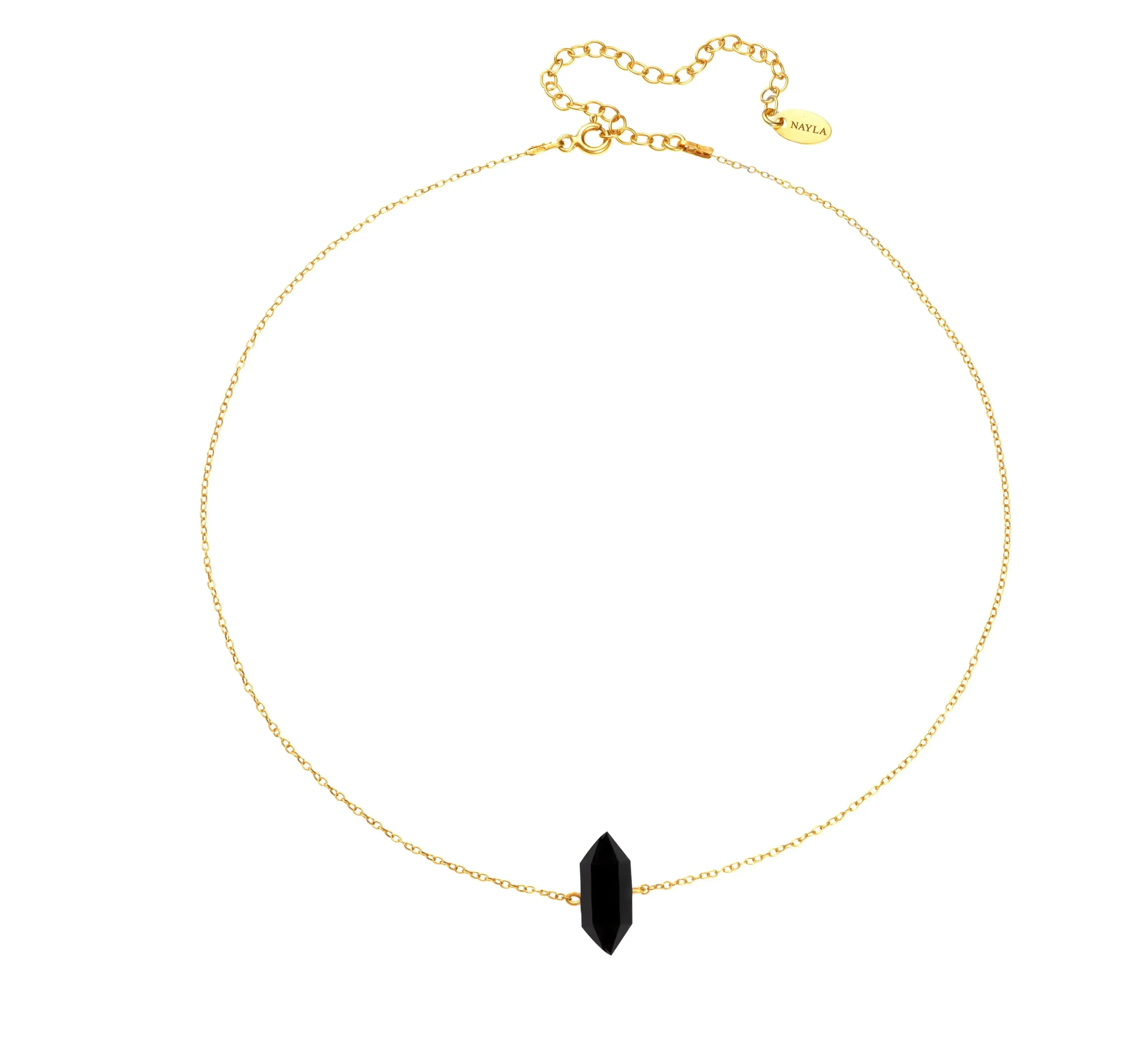 Black Onyx Small Crystal Necklace