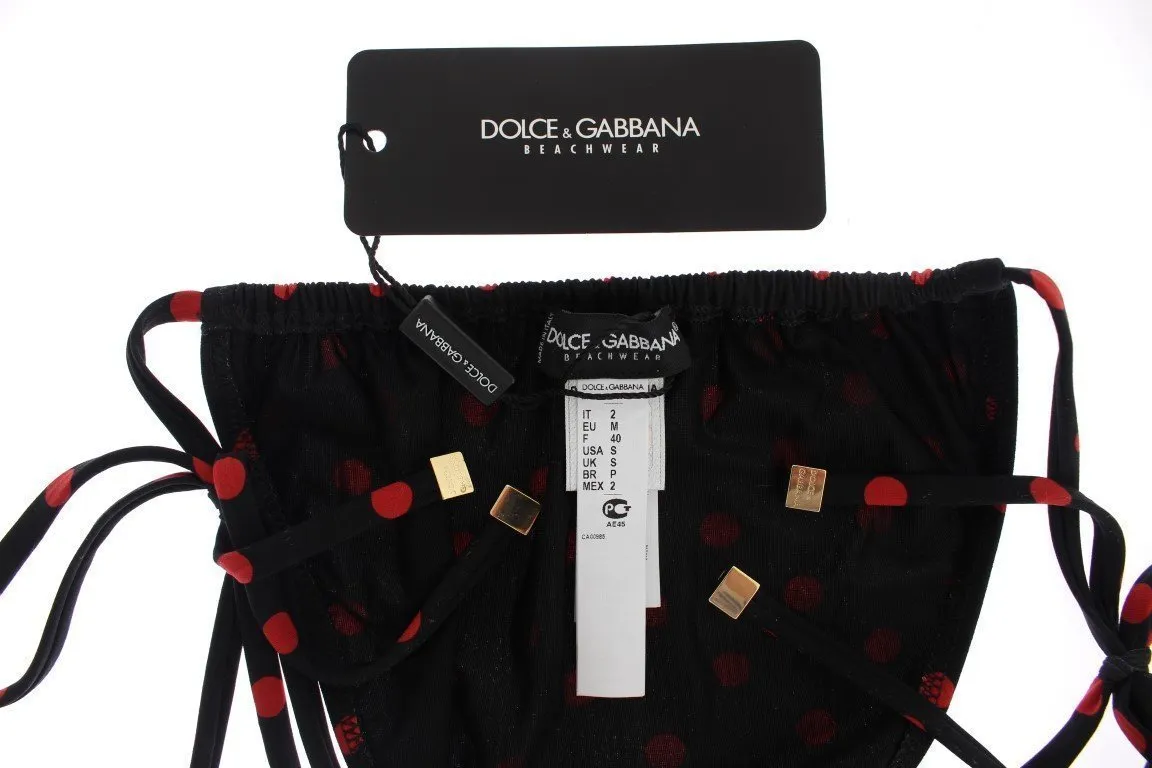 Black Red Bikini Bottom Swimwear Beachwear