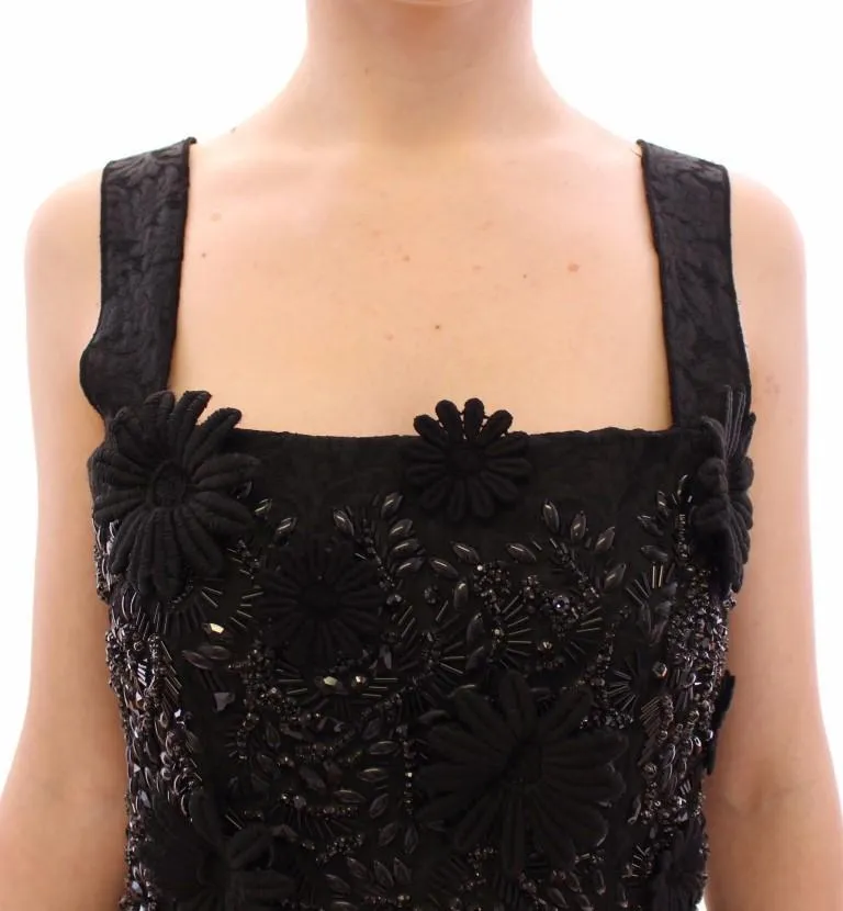 Black Sequin Dress, sparkly dress, cocktail dress for women with floral crystal sequin glitter