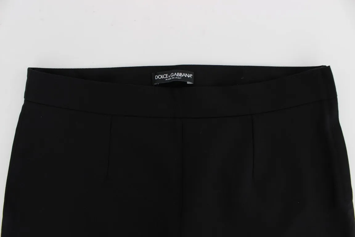 Black Wool Stretch Formal Dress Pants