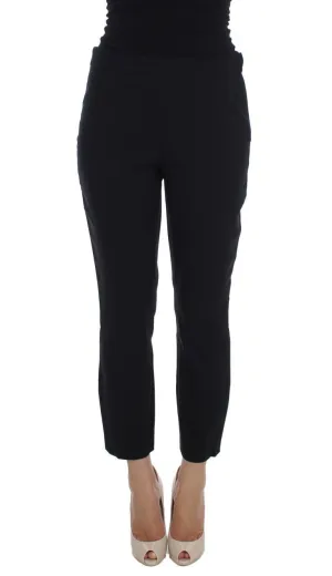 Black Wool Stretch Formal Dress Pants