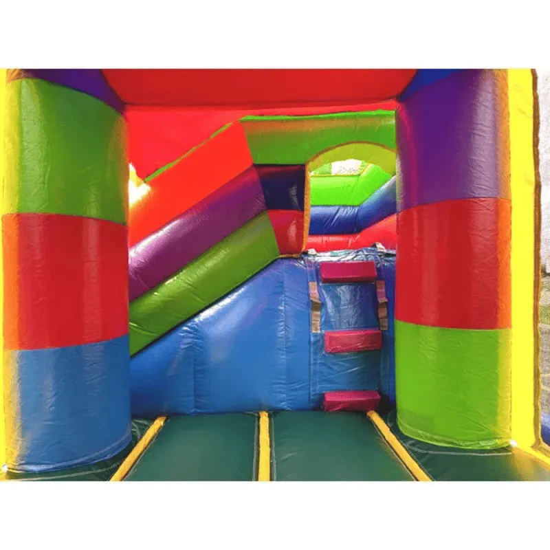Block Bounce House Dual Lane Dura-Lite Combo w Detachable Pool