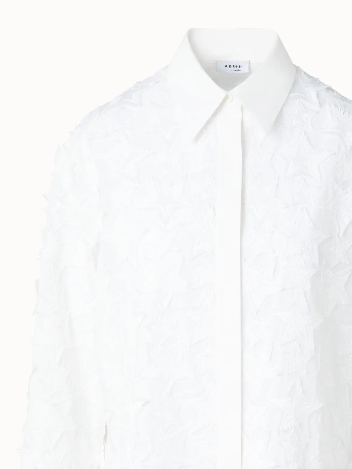 Blouse in Cotton with 3D Star Embroidery