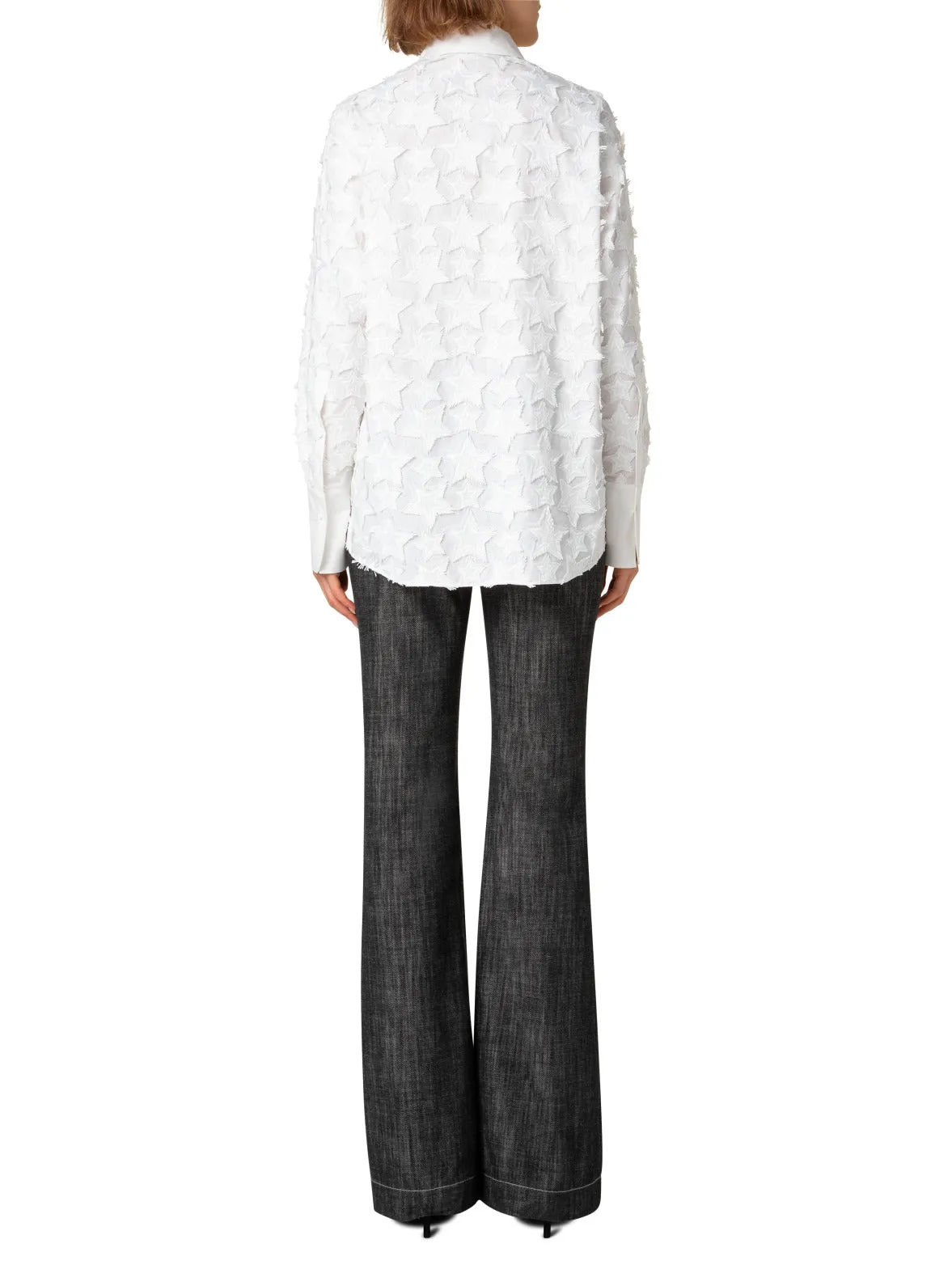 Blouse in Cotton with 3D Star Embroidery