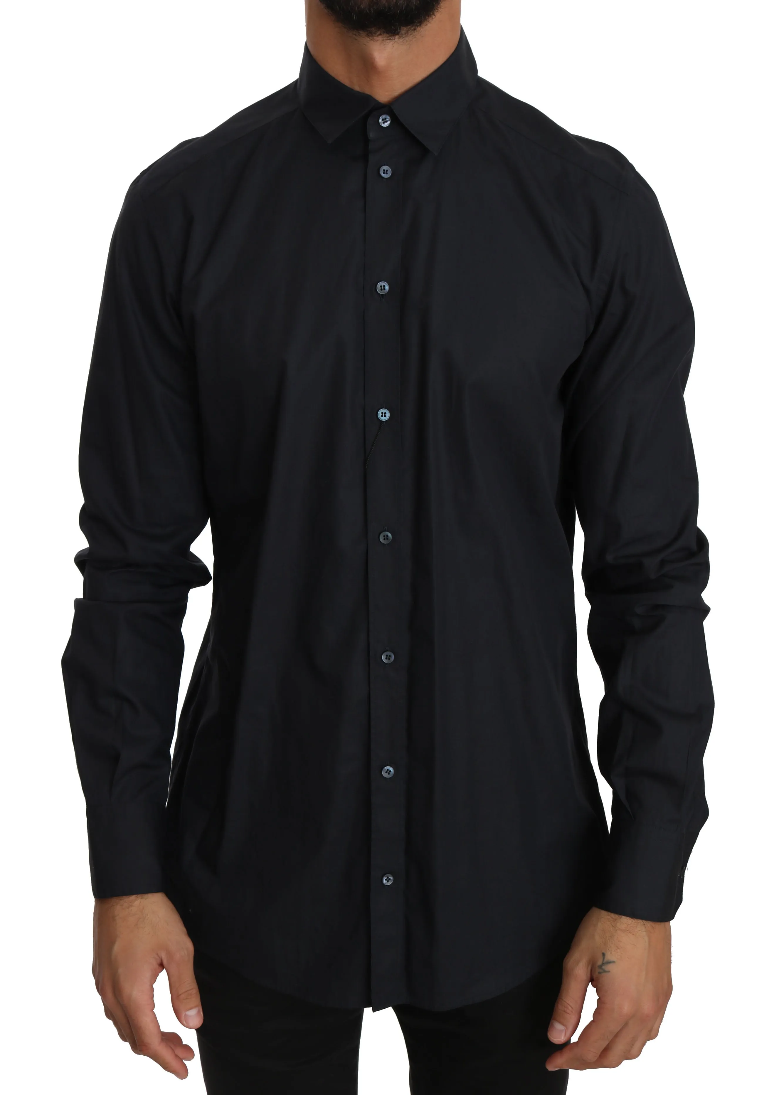 Blue 100% Cotton Formal Dress Shirt