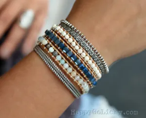Blue Boho 3x Wrap Bracelet