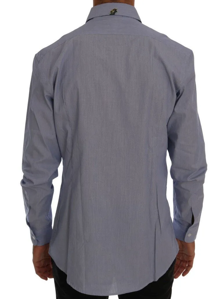 Blue Cotton Slim Fit Casual Shirt
