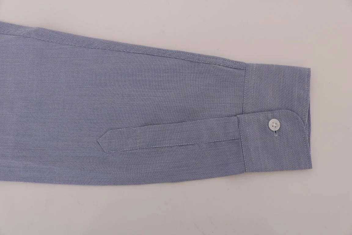 Blue Cotton Slim Fit Casual Shirt