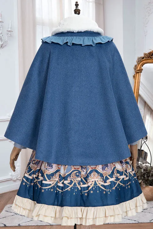 Blue Explore The Stars Ruffled Classic Lolita Skirt Dress