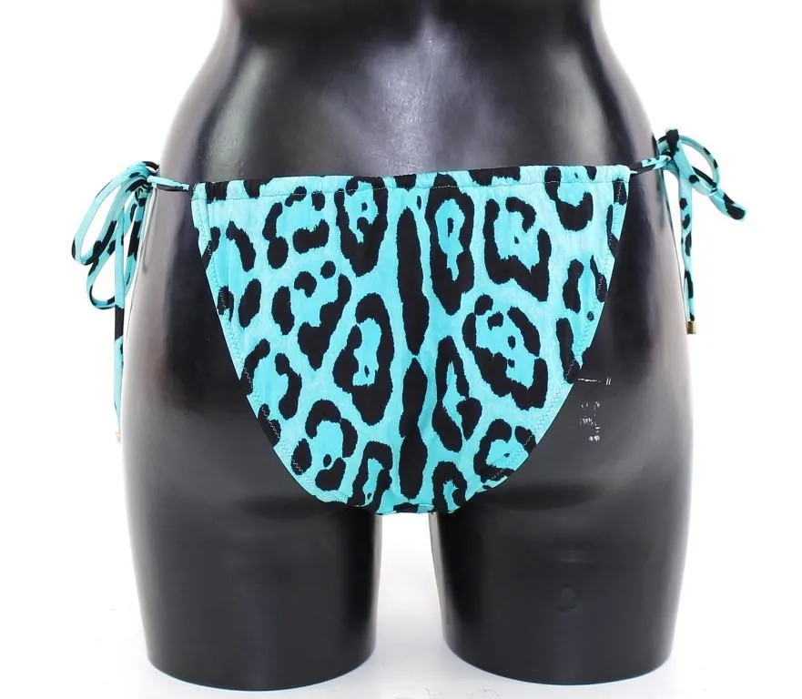 Blue Leopard Bikini Bottom Swimwear Beachwear