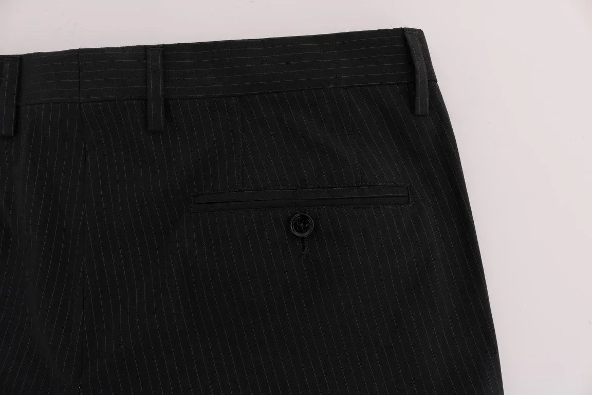 Blue Striped Cotton Dress Formal Pants