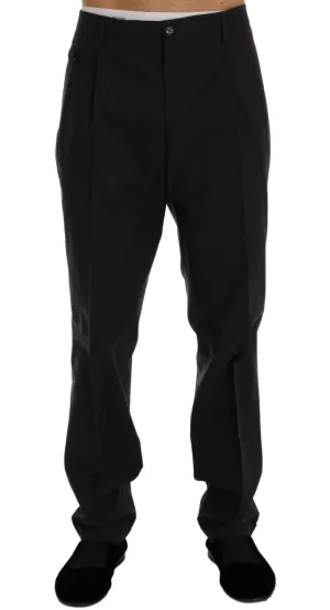 Blue Striped Cotton Dress Formal Pants