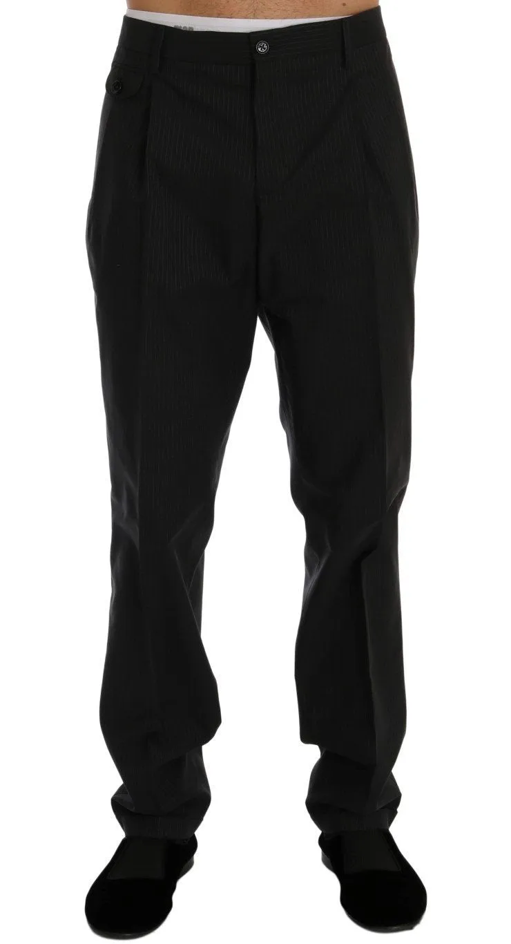 Blue Striped Cotton Dress Formal Pants