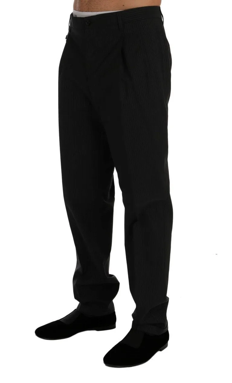 Blue Striped Cotton Dress Formal Pants