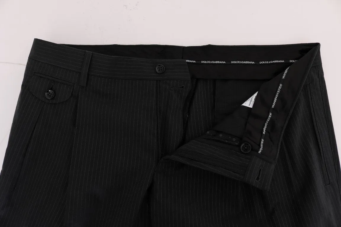 Blue Striped Cotton Dress Formal Pants