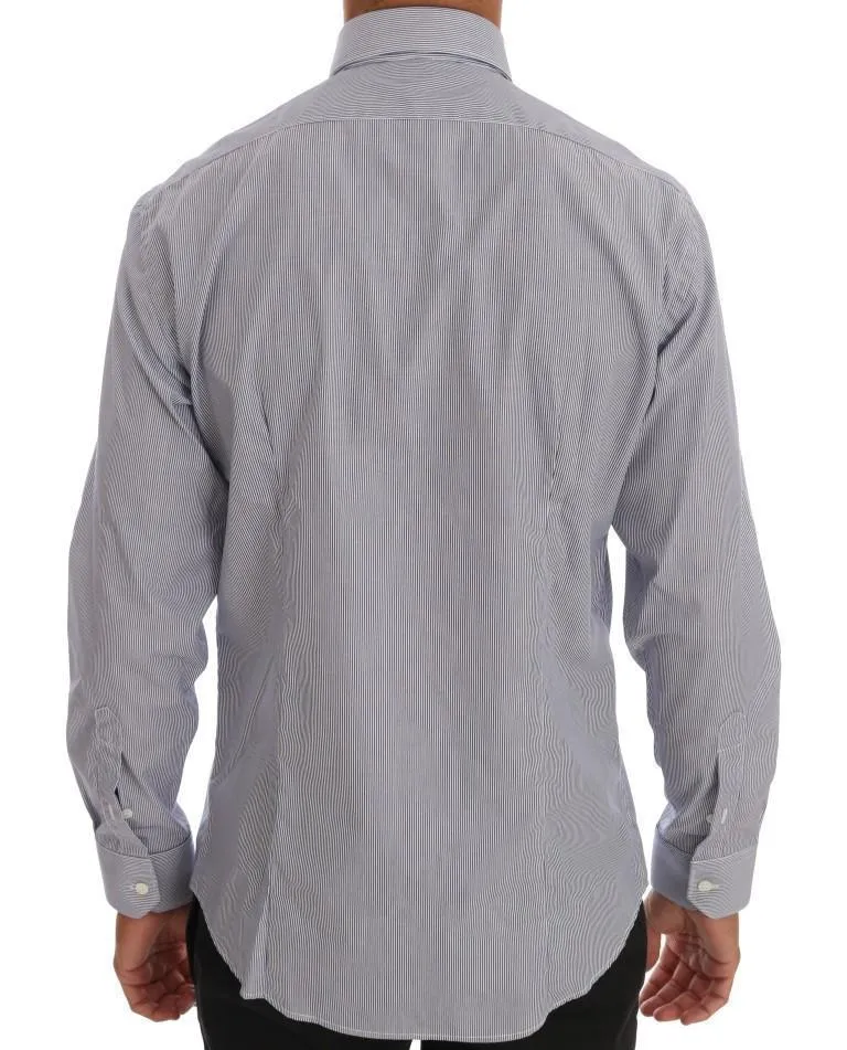 Blue Striped Slim Fit Dress Shirt