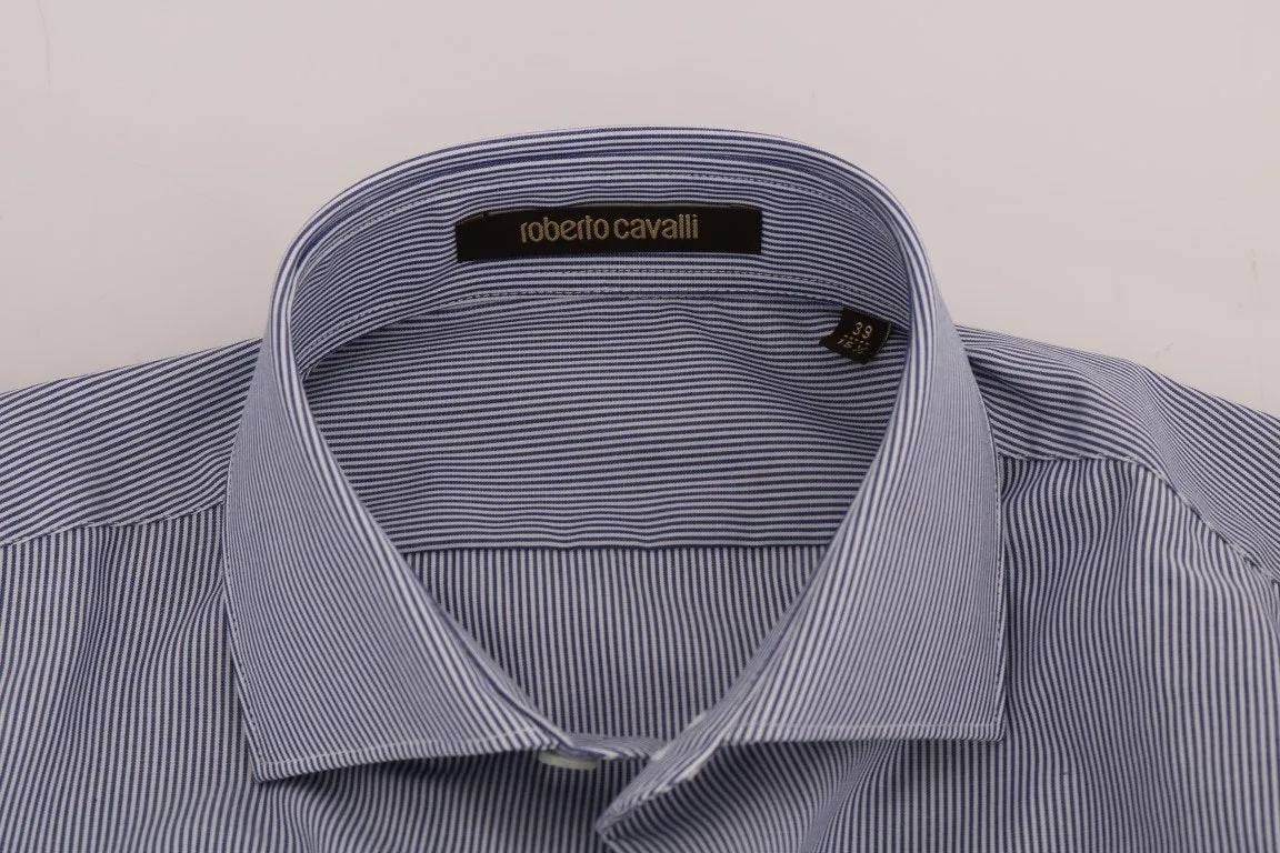Blue Striped Slim Fit Dress Shirt