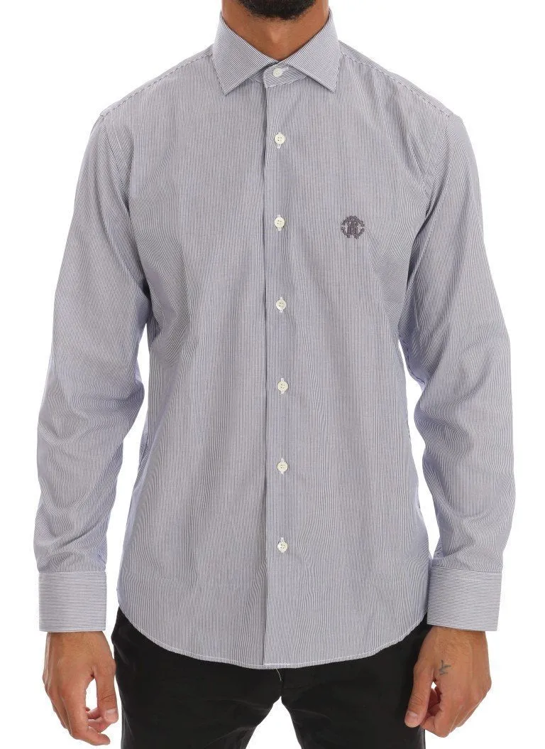 Blue Striped Slim Fit Dress Shirt