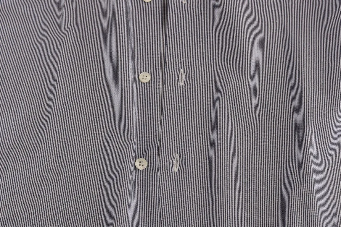 Blue Striped Slim Fit Dress Shirt