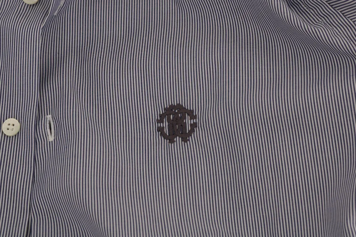 Blue Striped Slim Fit Dress Shirt