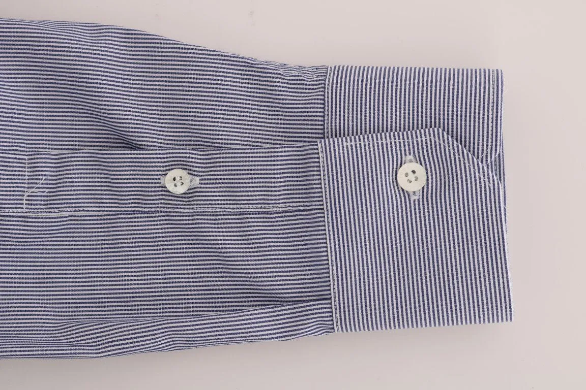 Blue Striped Slim Fit Dress Shirt