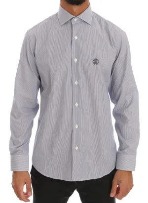 Blue Striped Slim Fit Dress Shirt