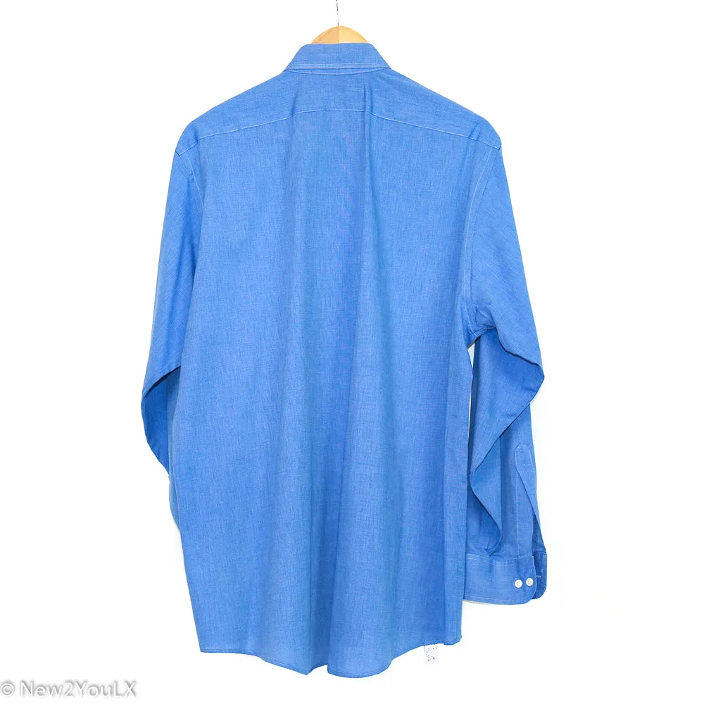Blue Threaded Button Up (Van Heusen)