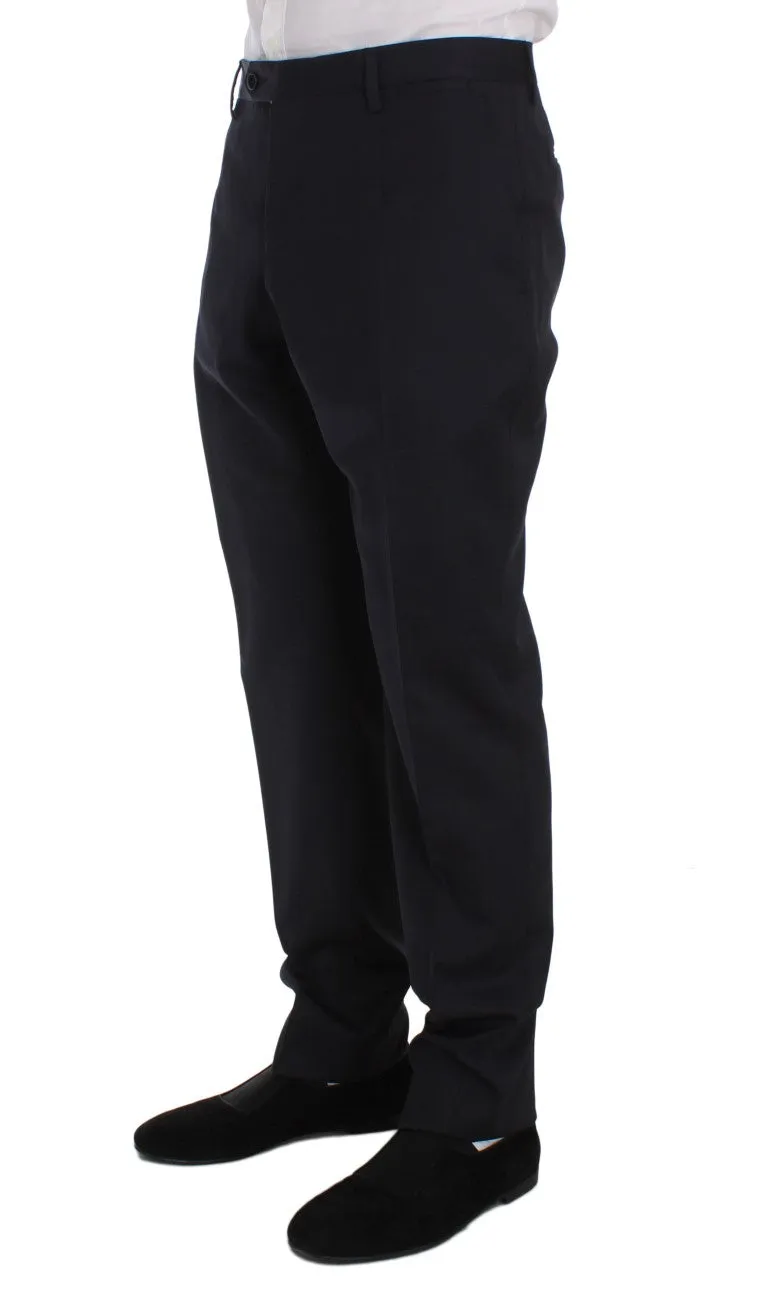 Blue Wool Formal Dress Pants