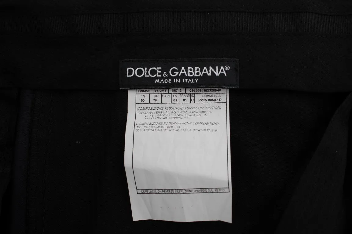 Blue Wool Formal Dress Pants