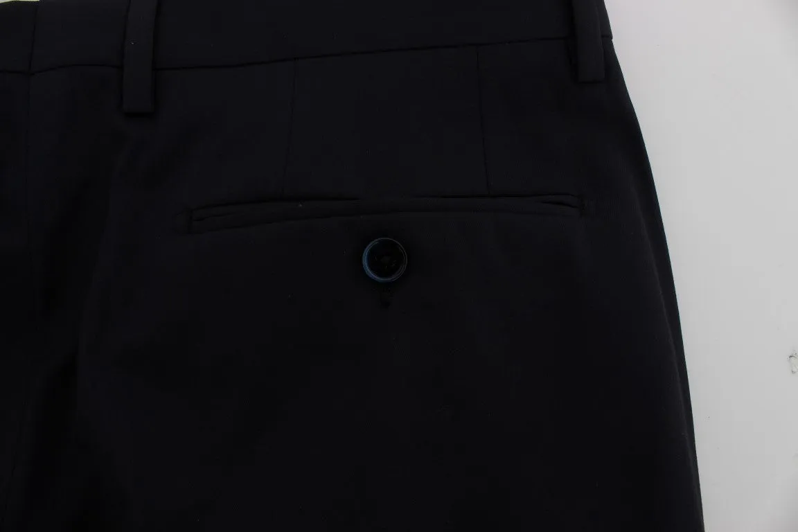 Blue Wool Formal Dress Pants