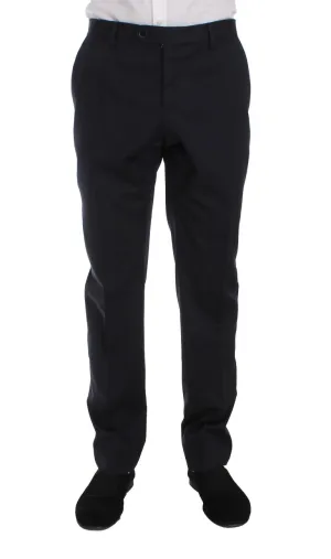 Blue Wool Formal Dress Pants