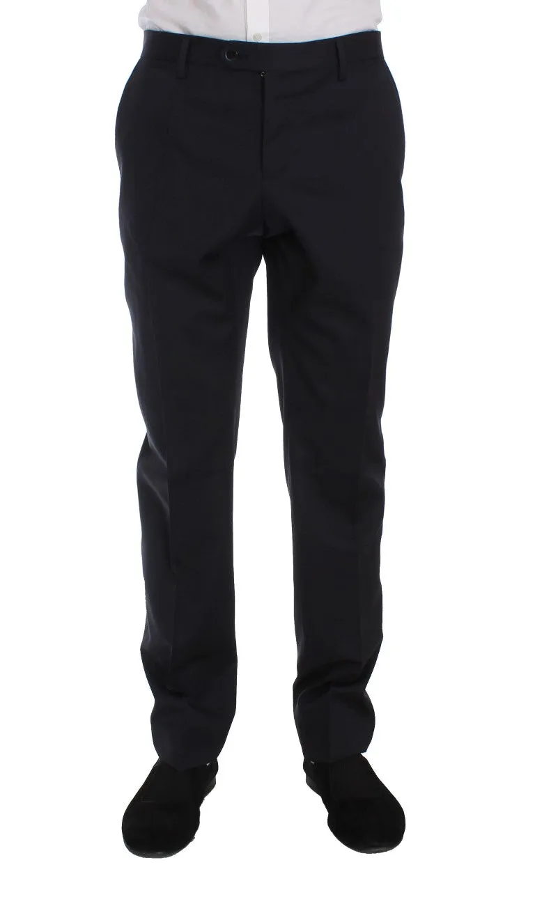 Blue Wool Formal Dress Pants