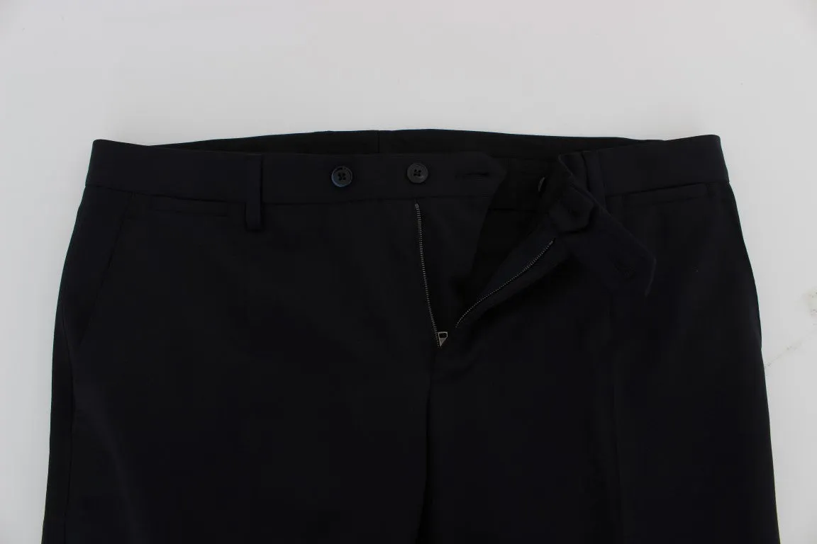 Blue Wool Formal Dress Pants