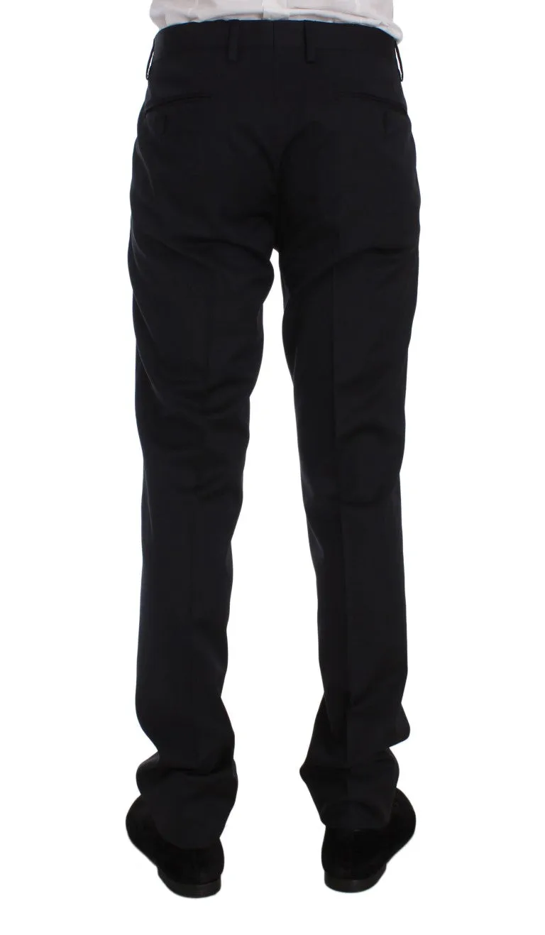 Blue Wool Formal Dress Pants