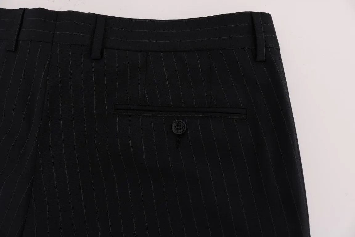 Blue Wool Stretch Dress Formal Pants