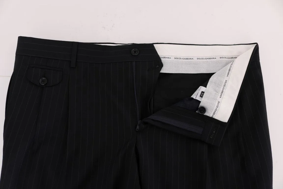 Blue Wool Stretch Dress Formal Pants
