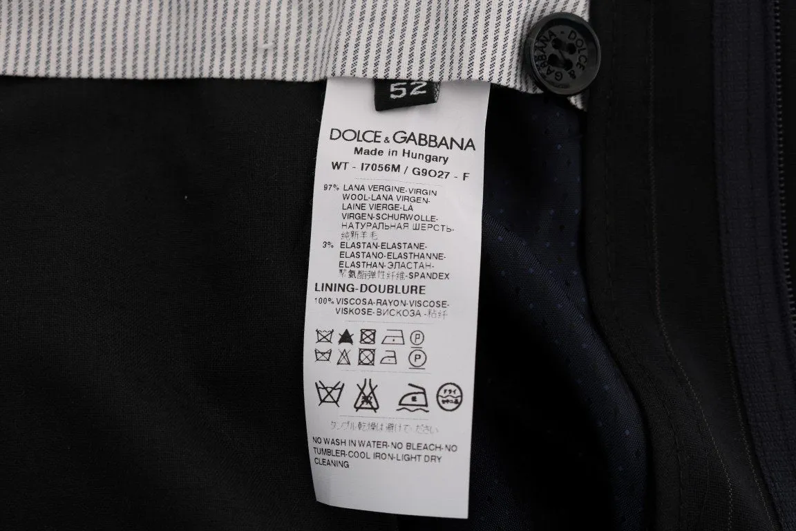 Blue Wool Stretch Dress Formal Pants