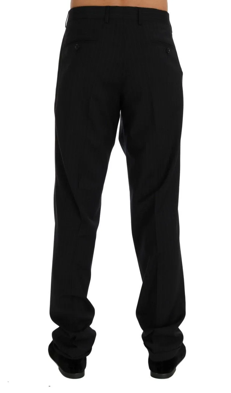Blue Wool Stretch Dress Formal Pants