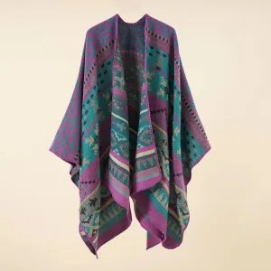 Bohemian Winter Pashmina Shawl, Ponchos, Shawl, Wrap