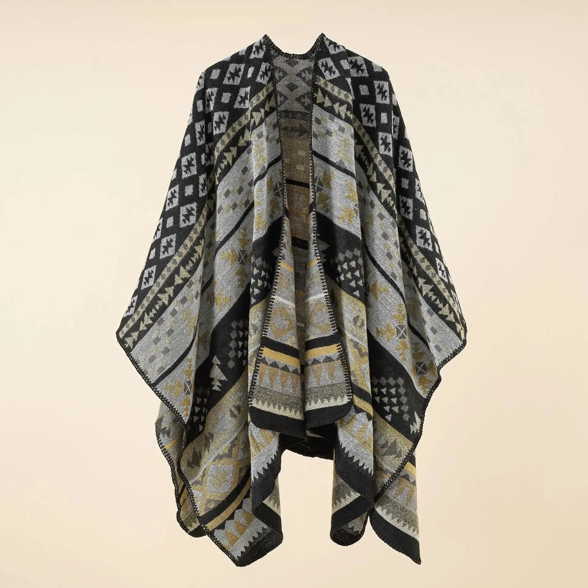 Bohemian Winter Pashmina Shawl, Ponchos, Shawl, Wrap