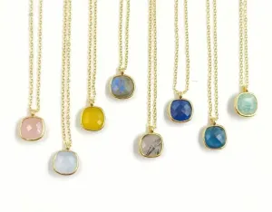 Boho & Mala Amazonite 18inch Chain Gold Plated Pendant Necklace