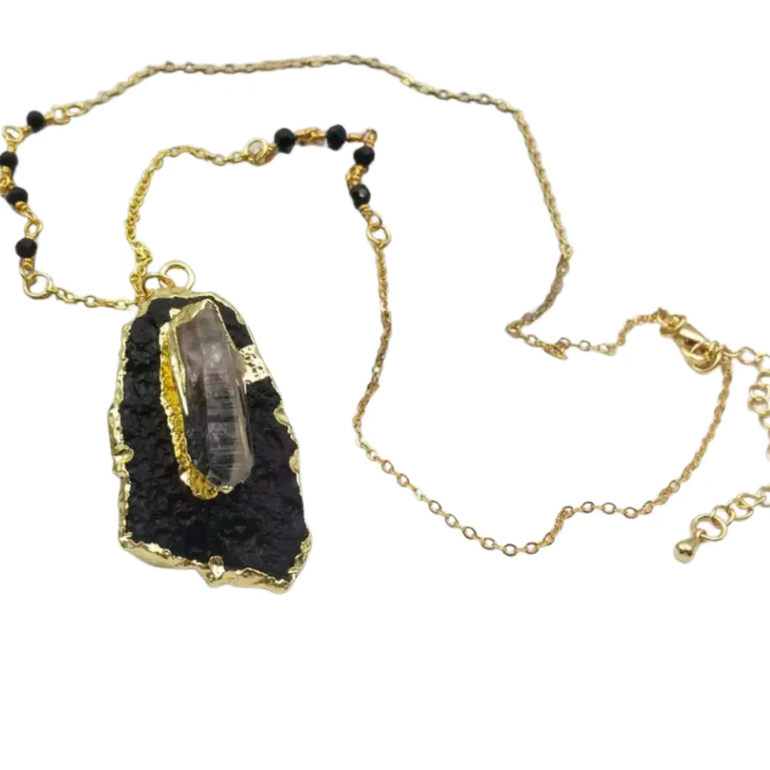 Boho & Mala Black Natural Stone Necklace TN100132
