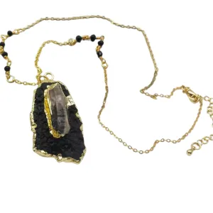 Boho & Mala Black Natural Stone Necklace TN100132
