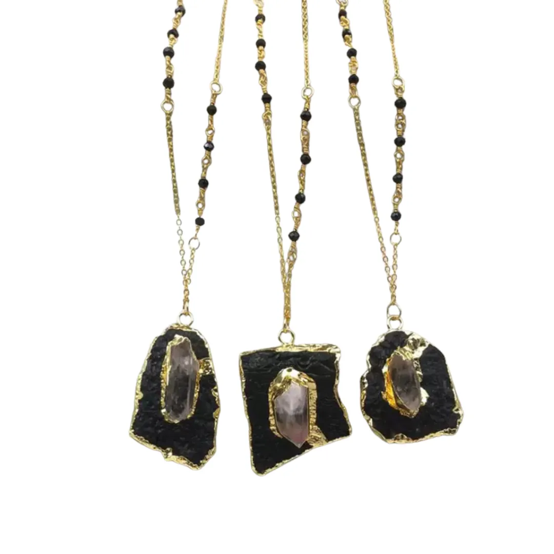 Boho & Mala Black Natural Stone Necklace TN100132
