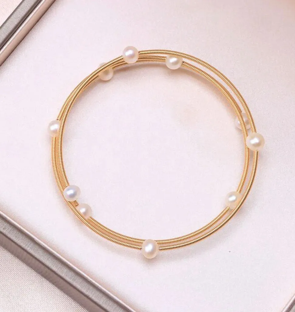 Boho & Mala Freshwater Pearl 14k Gold Bracelet