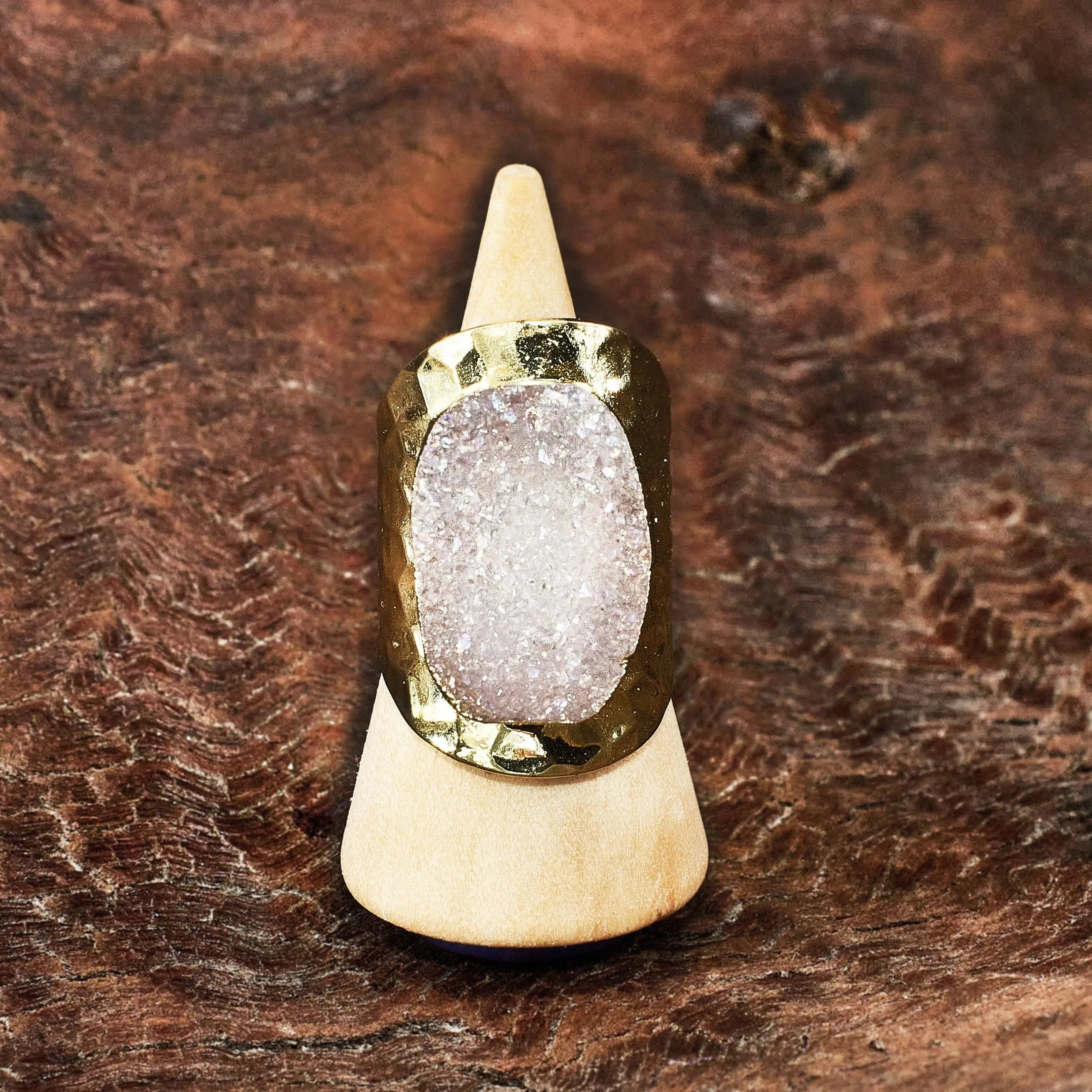 Boho & Mala Grand Cluster Gold Ring R1079