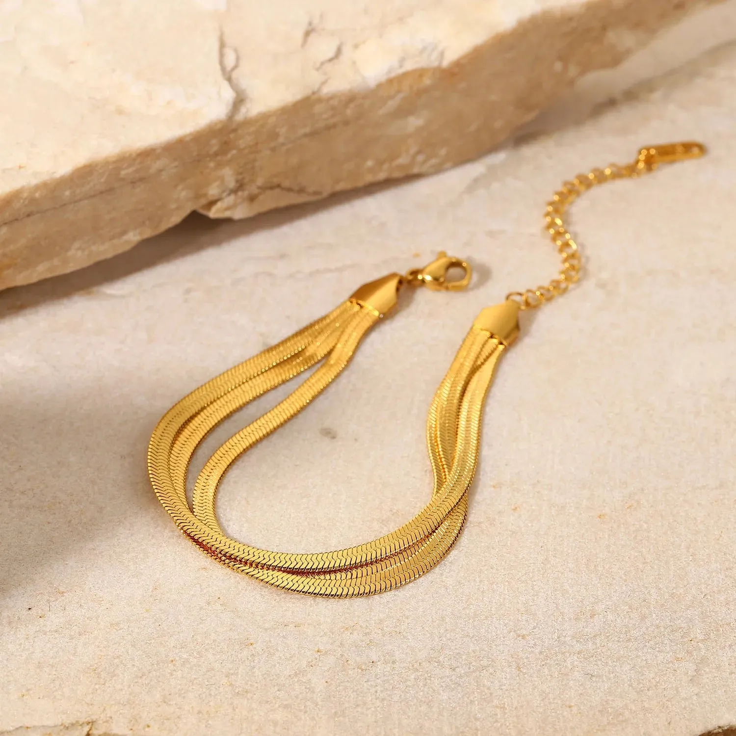 Boho & Mala Snake Chain Gold Plated / Stainless Steel Bracelet