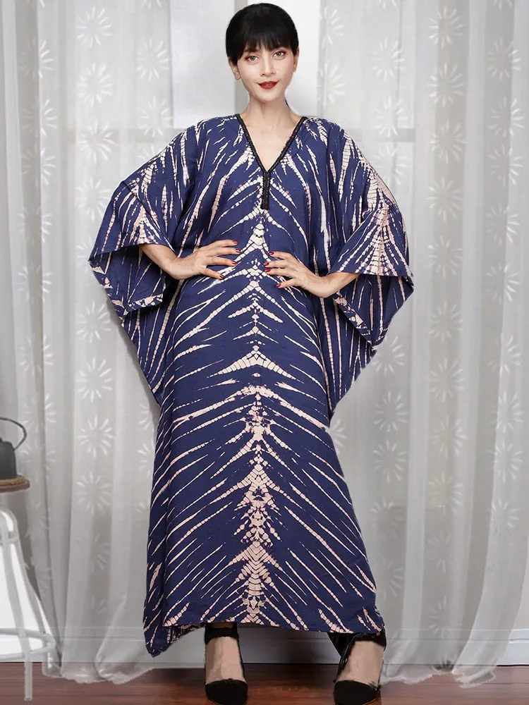 Boho Maxi Beach Robe with Vibrant Print