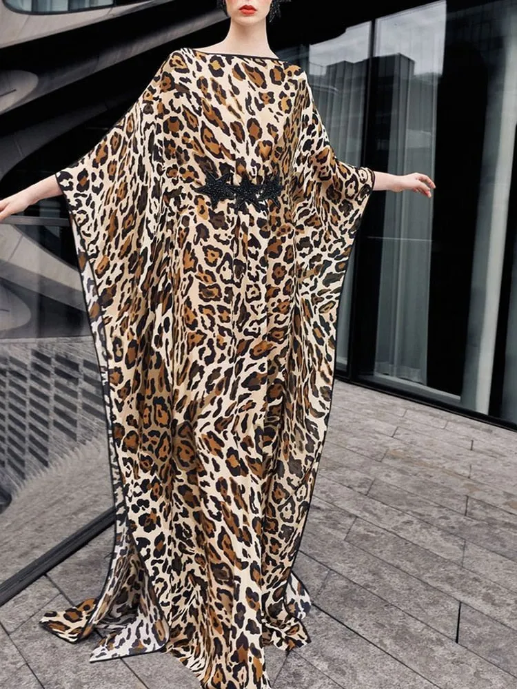 Boho Maxi Beach Robe with Vibrant Print