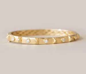 Bold Gold Diamond Bangle Bracelet